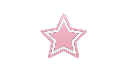 Obraz premium 3D Pink double star shape with white outline on transparent background