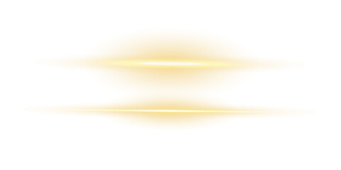 Glowing horizontal gold light line with radiant shine, soft flare burst, and luminous beam effect isolated on transparent background perfect for futuristic overlays, digital highlights, and elegant  © Mirinda