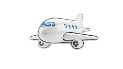 3D Stylized Toy Airplane Illustration on transparent background