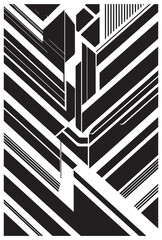 This image features an intricate black and white geometric pattern