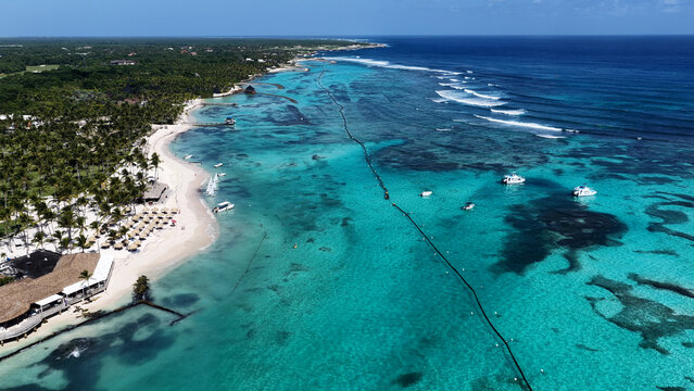 Punta Cana Skyline At Punta Cana In La Altagracia Dominican Republic. Caribbean Skyline. Beach Landscape. Nature Seascape. Punta Cana Skyline In Punta Cana In La Altagracia Dominican Republic. Scenic 