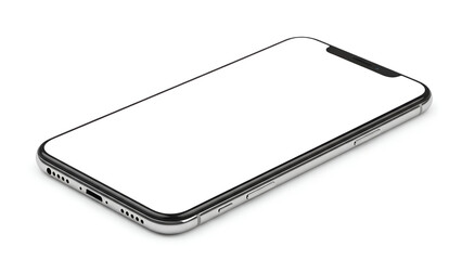 Smartphone blank screen mockup isolated