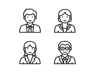 Fototapeta premium Elegant employee business line art icons in a nice minimalist design