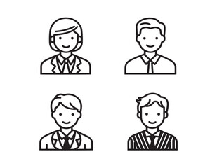 Fototapeta premium Gorgeous employee theme vector icons with a lovely minimalist line art