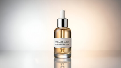 Luxury cosmetic serum dropper bottle isolated on white