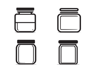 Beautiful collection of jar container icons in a simple minimalist style