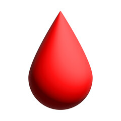 Obraz premium Red blood drop isolated on transparent background for medical concepts