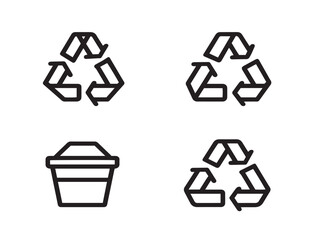 Obraz premium A beautiful and nice set of elegant recycling themed minimalist vector icons