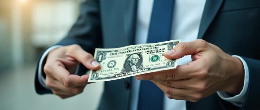 Hand giving United States dollar (USD) illustrating financial transactions money exchange and economic concepts in financial setting concept as Hand giving United States dollar (USD) illustrating fina