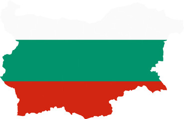 Bulgaria Map with National Flag Masked