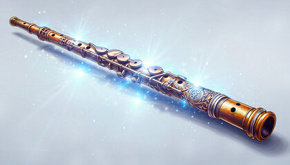 Futuristic Glowing Flute with Electric Light.
