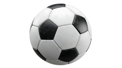 A classic black and white soccer ball, ready for the game