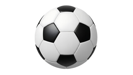 Fototapeta premium A classic soccer ball isolated on a neutral background. The ball features a pattern of pentagons and hexagons in black and white