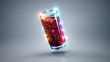 Vibrant Neon Drink Can with Sparkling Liquid.