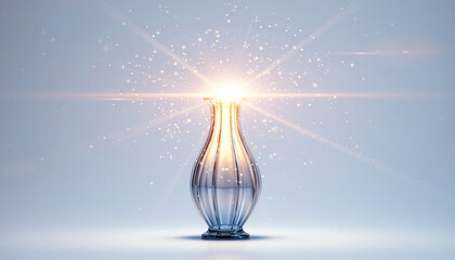 Elegant Glass Lamp Glows Brightly in Soft Light.