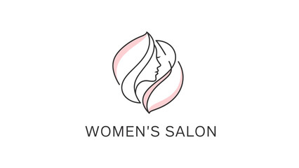 Elegant Womens Salon Logo Design with Profile Silhouette.