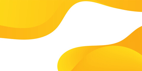Abstract Yellow Wave Background on White with Smooth Modern Shapes