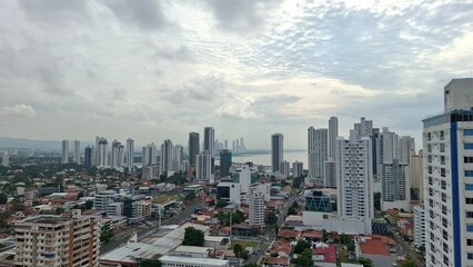 View of Panama City buildings from above