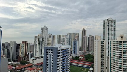View of Panama City buildings from above
