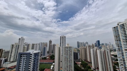 View of Panama City buildings from above