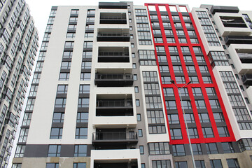 high rise apartment building, the facade of the new building © Iryna