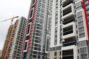 high rise apartment building, the facade of the new building © Iryna