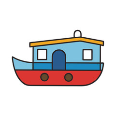 boat on white background