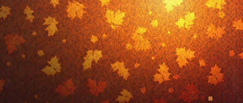 Abstract autumn leaves seamless pattern with irregular shapes and deep brown gold and red hues for a dynamic fall vibe concept as Abstract autumn leaves pattern with irregular shapes and deep colors i