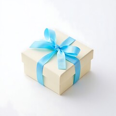 Obraz premium Small gift box with blue ribbon