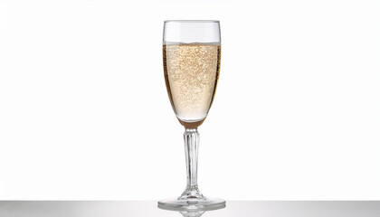 Isolated Clear Champagne Cup On White With Clipping Path
