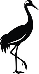 Obraz premium Crane Vector Silhouette isolated on transparent background, illustration