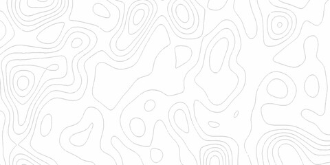 White wave paper curved reliefs abstract background, Abstract topographic contours map background. Black and white lines seamless Topographic map patterns, topography line map. © Elana