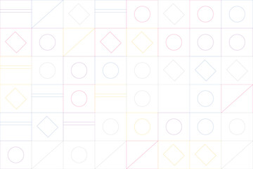 Geometric shapes in grid pattern
