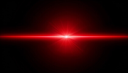 Thin Red Laser Beam Across Dark Background With Glowing Center Minimalistic Horizontal Light Effect With Sharp Gradient And Smooth Fade At Edges