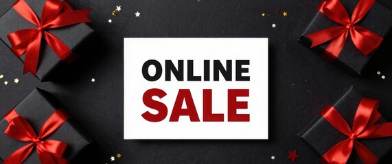 Valentine's online shopping sale exciting discounts on gifts and treats home festive environment aerial view celebration concept