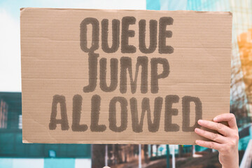 "Queue Jump Allowed" Staff lets friend skip long line. POLICY. MISUSE. FAVOUR. SERVICE. CLIENT.
