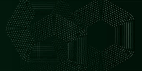 Green cyberspace hexagonal background modern light