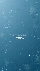 An illustrative backdrop for a Happy New Year 2026 celebration. Festive fireworks and confetti evoke feelings of joy and anticipation. Ideal for greet