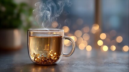 A cup of hot green tea