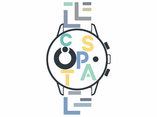 Conceptual Illustration of Smartwatch with Text Display