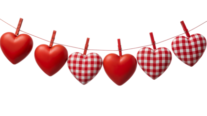 Romantic Heart Garland with Clothespins