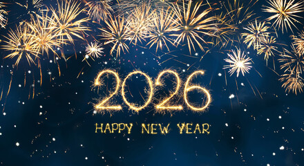 Greeting card Happy New Year 2026.