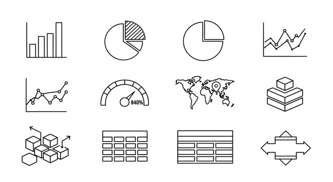 Collection of data visualization icons