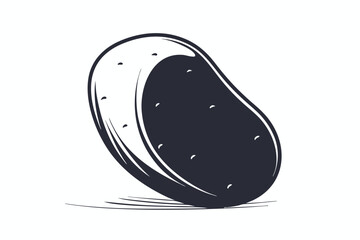 Two stylized tamarind fruits are shown in black and white form