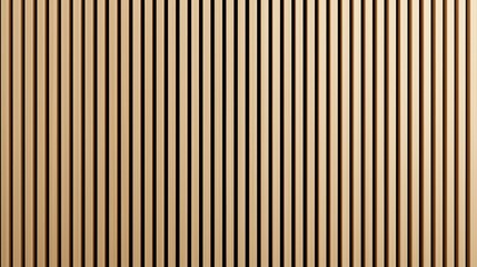 Obraz premium Wooden slatted wall acoustic panel background texture. Vertical wooden slats creating a minimalistic decorative and soundproofing wall panel
