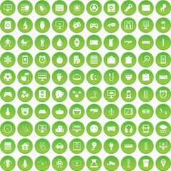 100 app icons set green circle