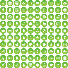 100 apple icons set green circle