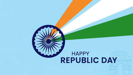 Indian Republic Day celebration Ashoka Chakra and flag elements vector graphic for patriotic events 