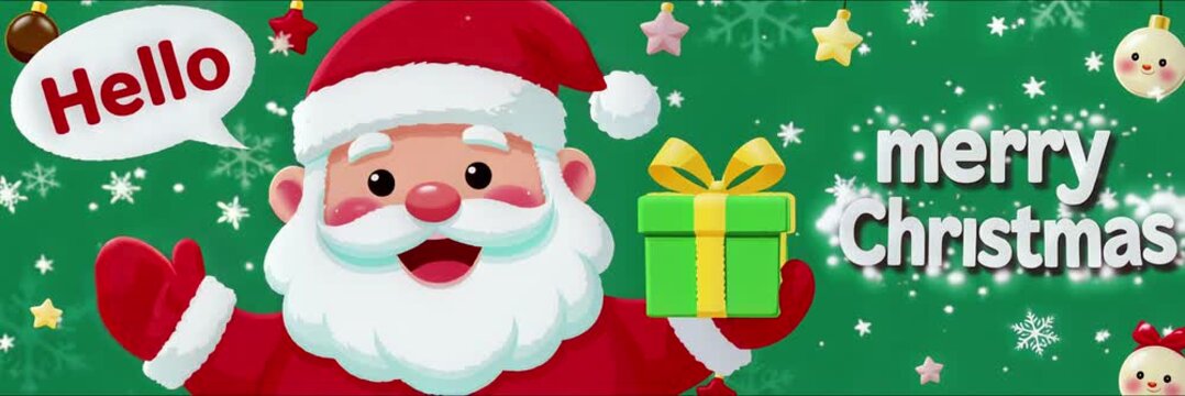 6k seamless loop merry christmas animated background
