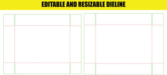 Editable and Resizable Dieline Template for Packaging Box Design